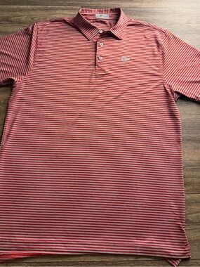 Old South Red and Gray Striped Polo
